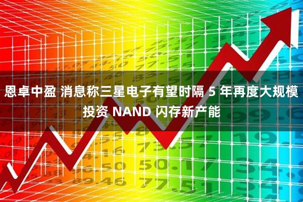 恩卓中盈 消息称三星电子有望时隔 5 年再度大规模投资 NAND 闪存新产能